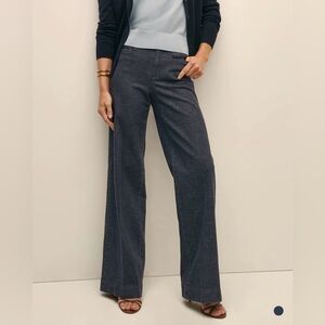 Brooks Brothers Dark Blue Wide-Leg Pants